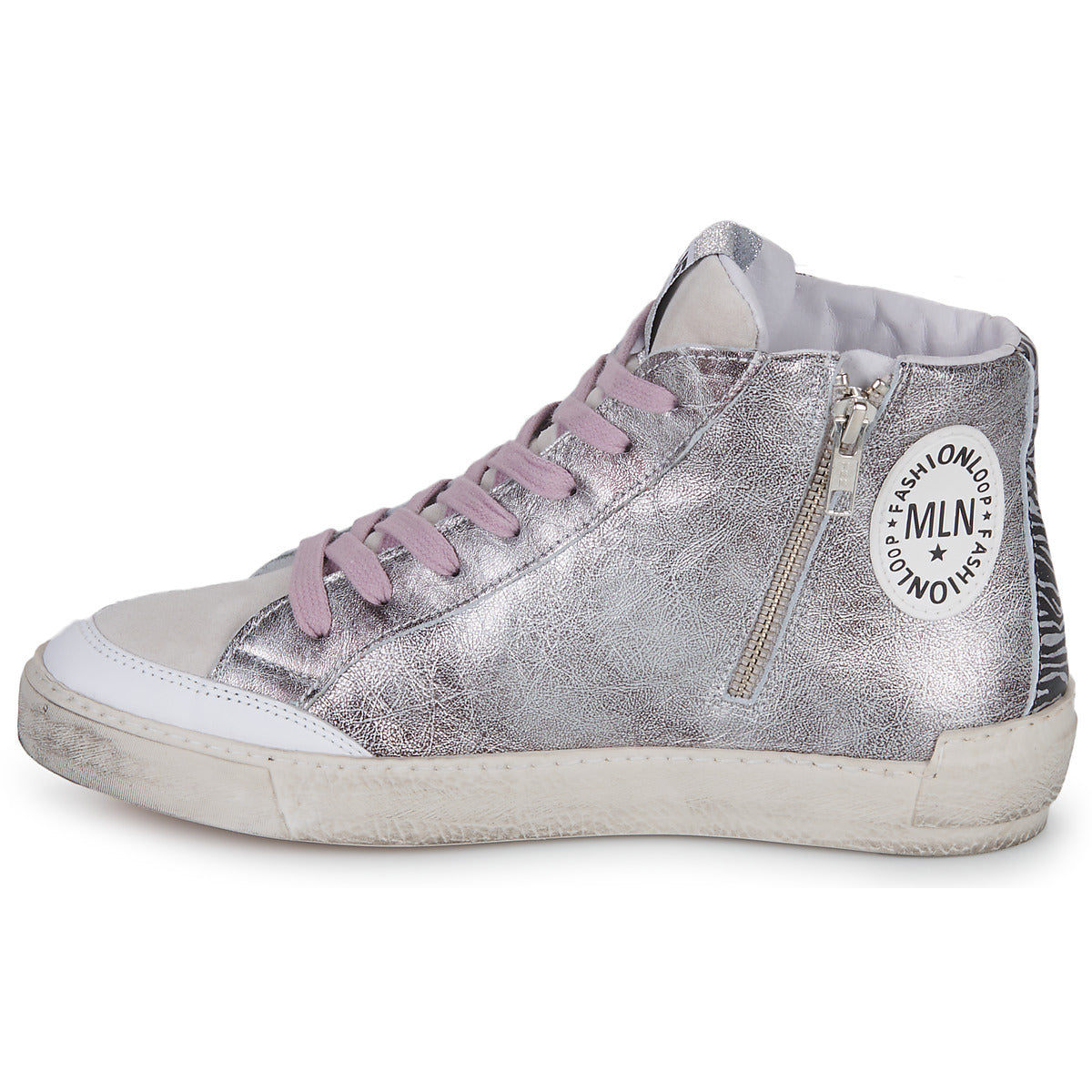 Sneakers alte Donna Meline  NCK322  Argento