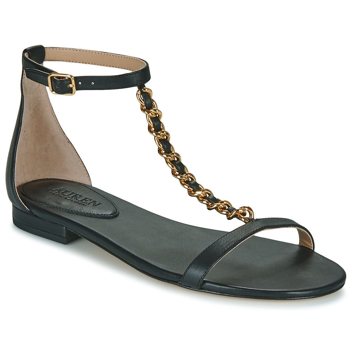 Sandali Donna Lauren Ralph Lauren  ELISE-SANDALS-FLAT SANDAL  Nero