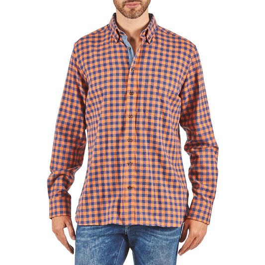 Camicia a maniche lunghe Uomo Hackett  SOFT BRIGHT CHECK  Arancio