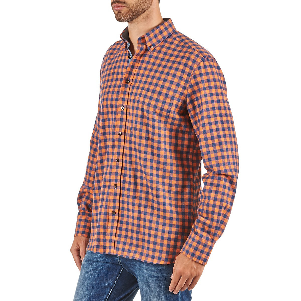 Camicia a maniche lunghe Uomo Hackett  SOFT BRIGHT CHECK  Arancio