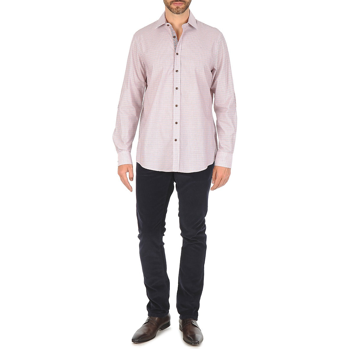 Camicia a maniche lunghe Uomo Hackett  MULTI MINI GRID CHECK  Rosa