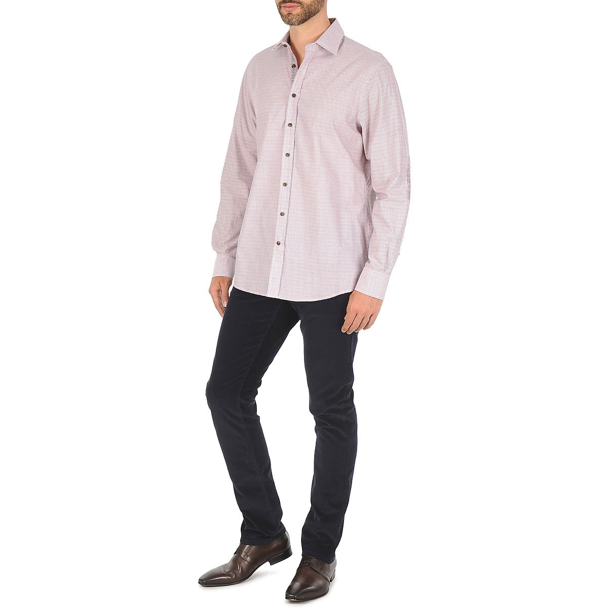 Camicia a maniche lunghe Uomo Hackett  MULTI MINI GRID CHECK  Rosa