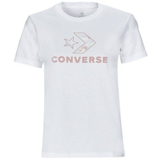 T-shirt Donna Converse  FLORAL STAR CHEVRON  Bianco