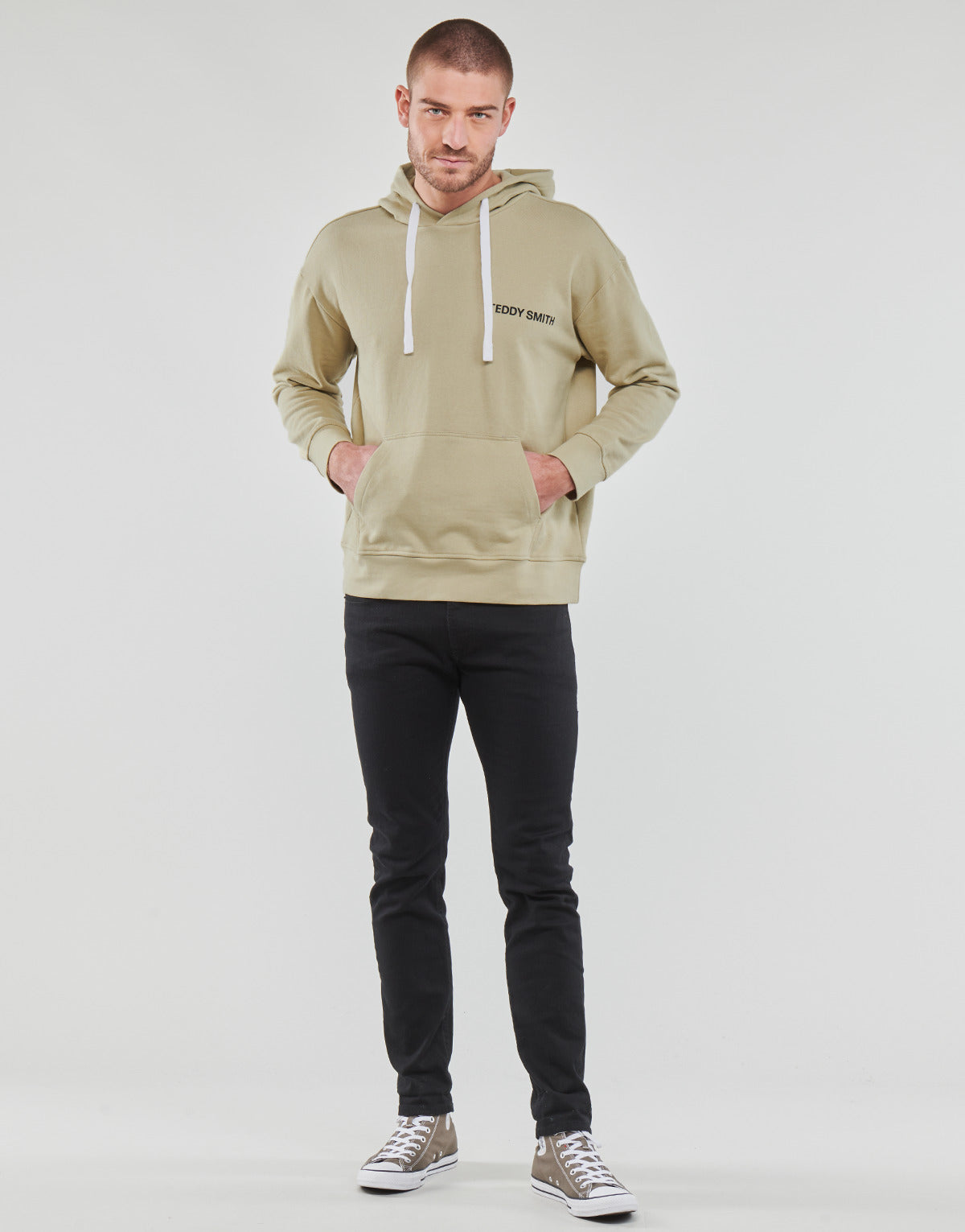 Felpa Uomo Teddy Smith  S-REQUIRED HOOD  Beige