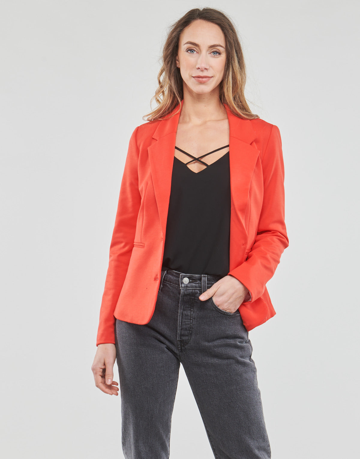 Giacca Donna Vero Moda  VMLUCCA LS SLIM JERSEY BLAZER NOOS  Arancio