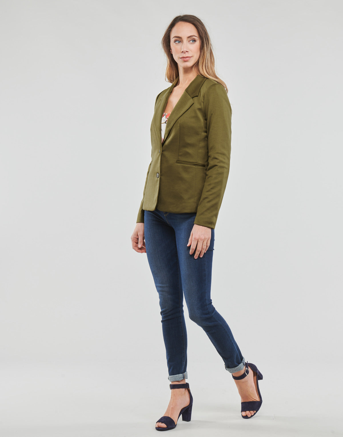 Giacca Donna Vero Moda  VMLUCCA LS SLIM JERSEY BLAZER NOOS  Kaki