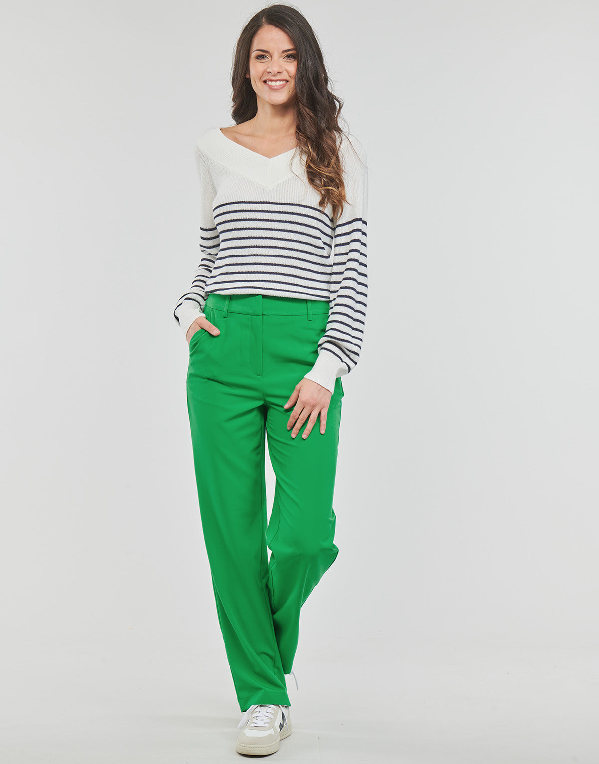 Pantalone Donna Vero Moda  VMZELDA H/W STRAIGHT PANT EXP NOOS  Verde