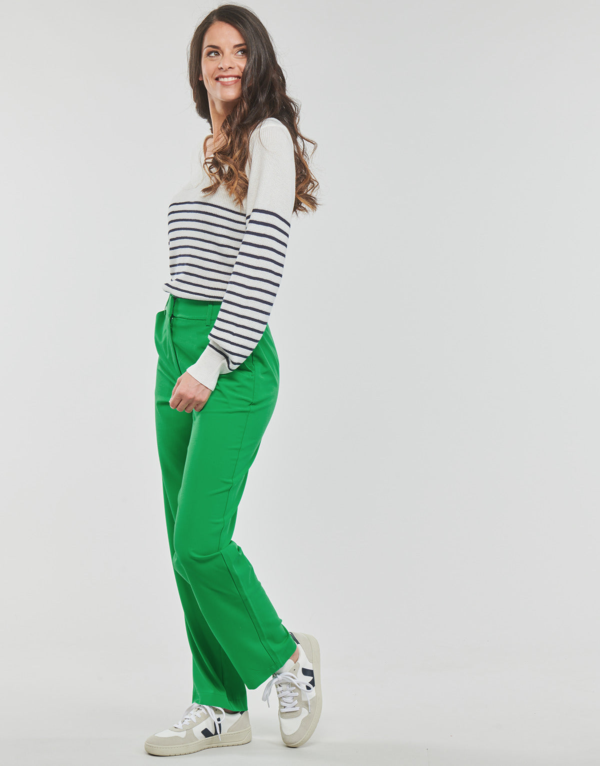 Pantalone Donna Vero Moda  VMZELDA H/W STRAIGHT PANT EXP NOOS  Verde