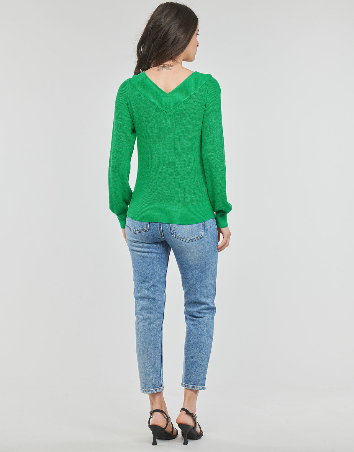 Maglione Donna Vero Moda  VMNEWLEXSUN LS DOUBLE V-NCK BLOU GA REP2  Verde