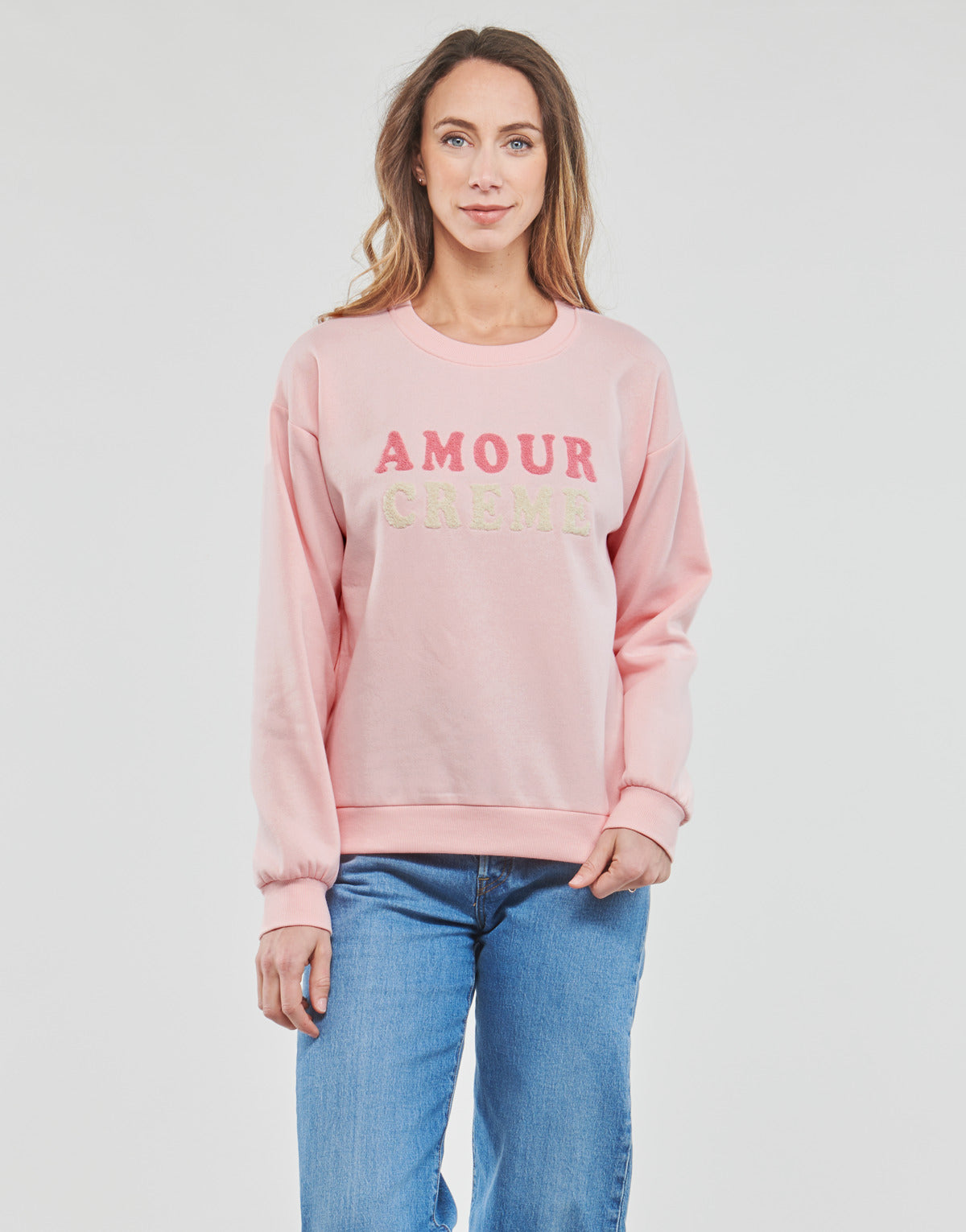 Felpa Donna Vero Moda  VMROMA LS O-NECK SWEAT LCS  Rosa