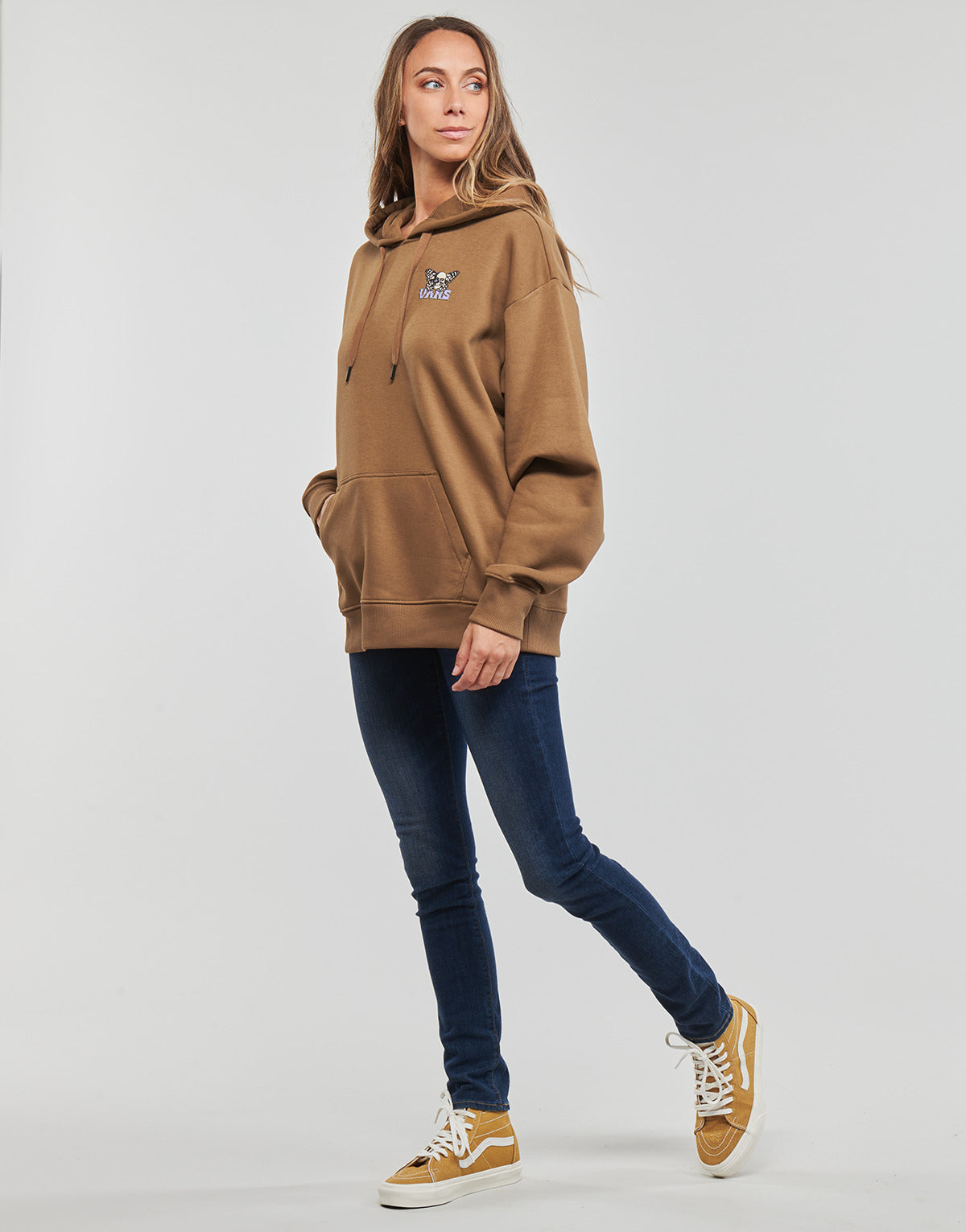 Felpa Donna Vans  SKULLYFLY OS HOODIE  Marrone