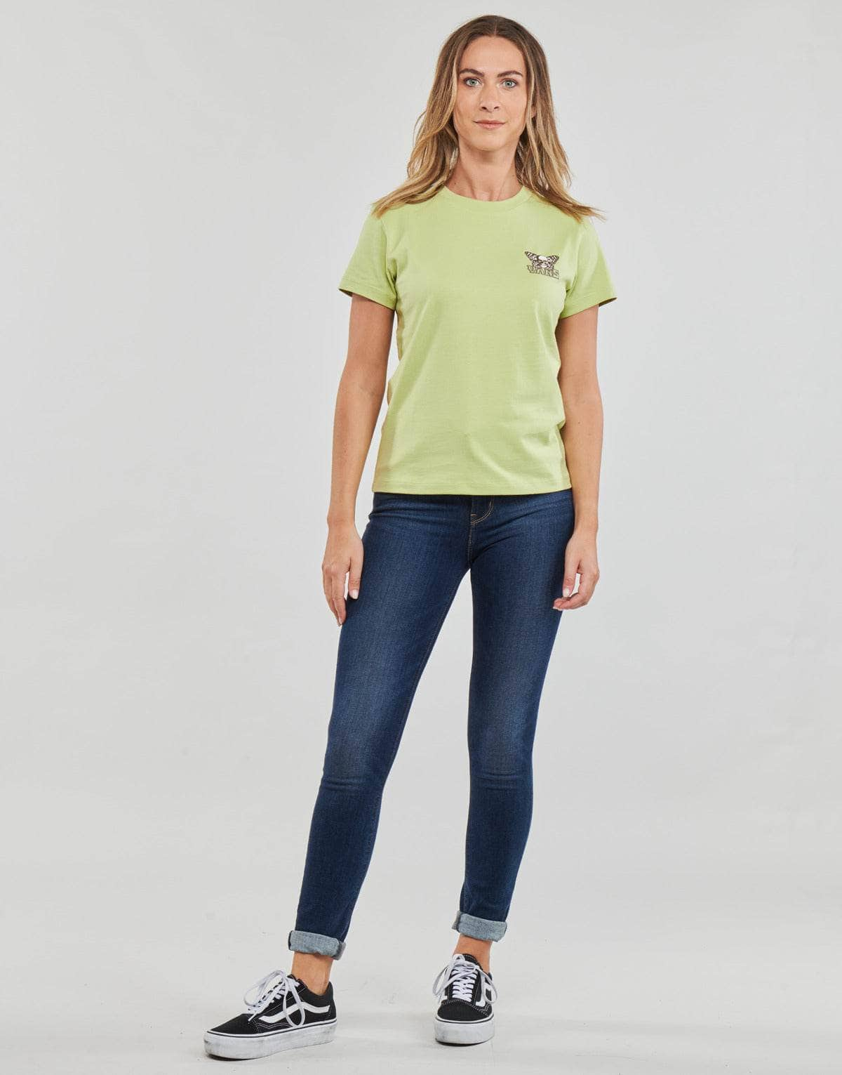 T-shirt Donna Vans  SKULLFLY CREW  Verde