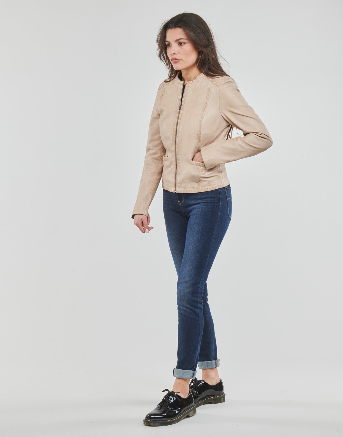 Giacca in pelle Donna Oakwood  PENNY 6  Beige