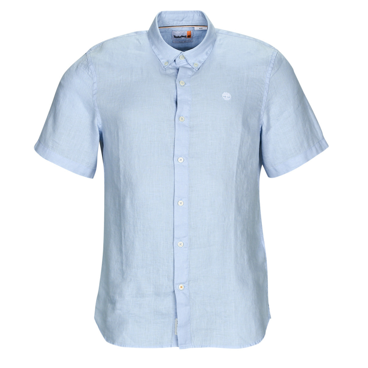 Camicia a maniche corte Uomo Timberland  SS Mill River Linen Shirt Slim  Blu