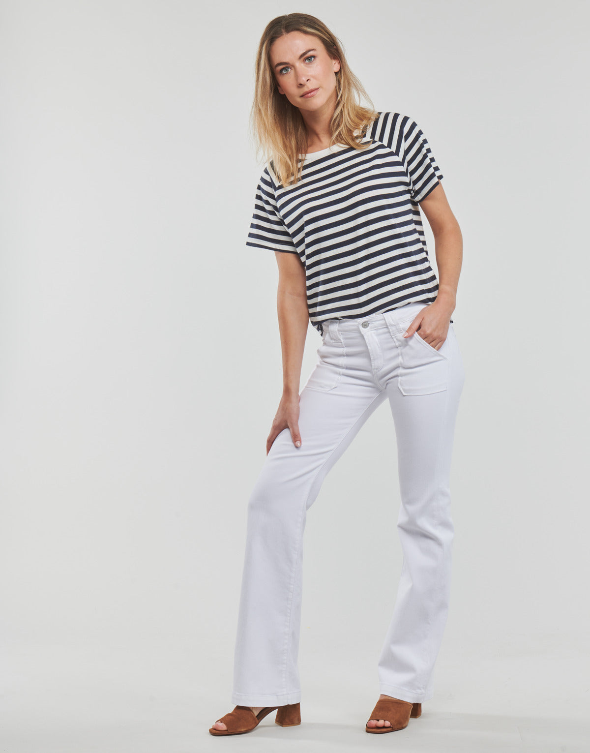 Jeans Flare Donna Le Temps des Cerises  SORMIOU  Bianco