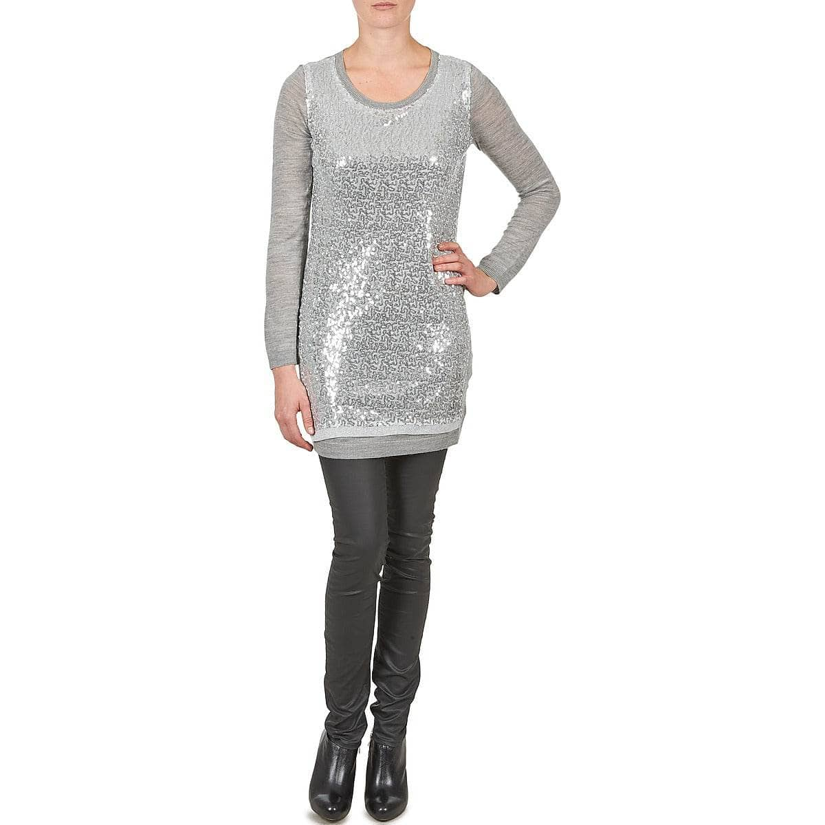 Tunica Donna La City  PULL SEQUINS  Argento