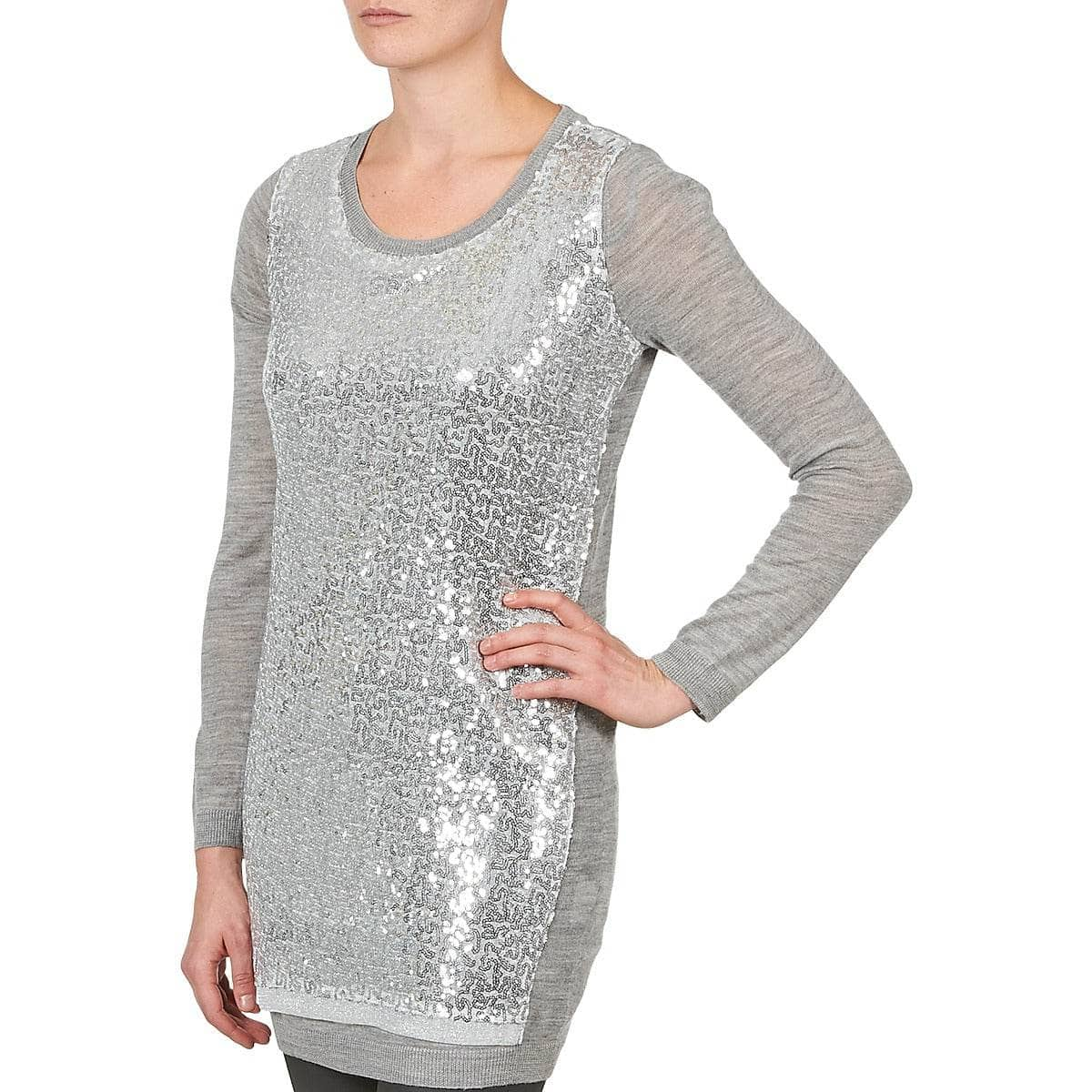 Tunica Donna La City  PULL SEQUINS  Argento