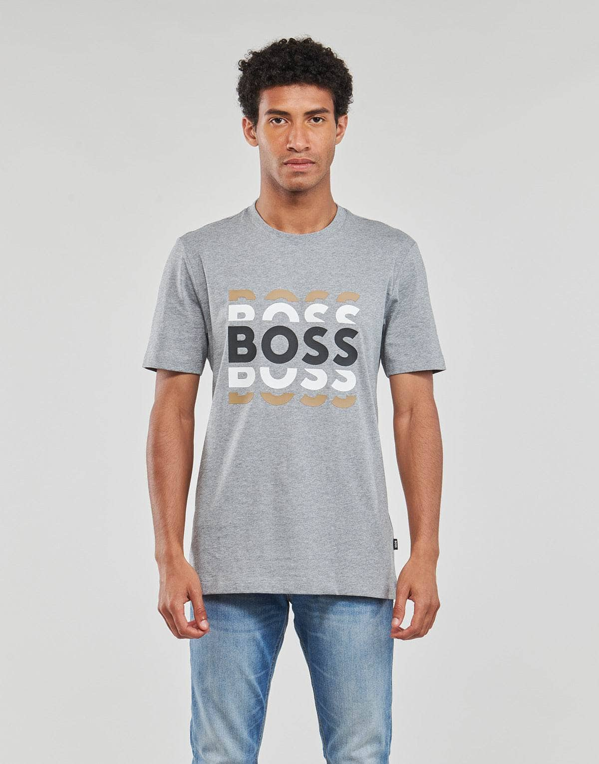 T-shirt Uomo BOSS  TIBURT 414  Grigio