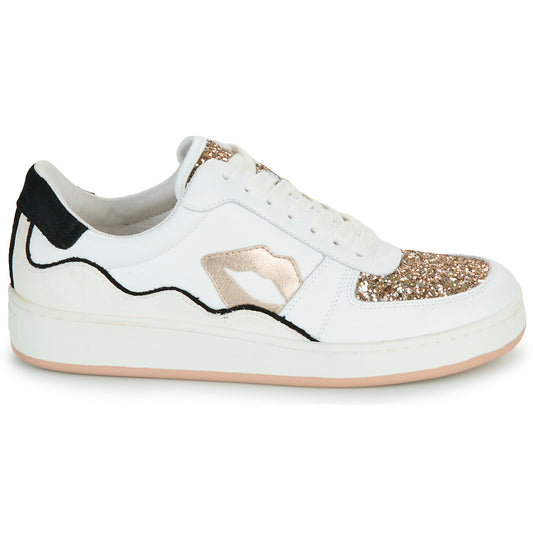 Sneakers basse Donna Bons baisers de Paname  LOULOU BLANC ROSE GOLD GLITTER  Bianco