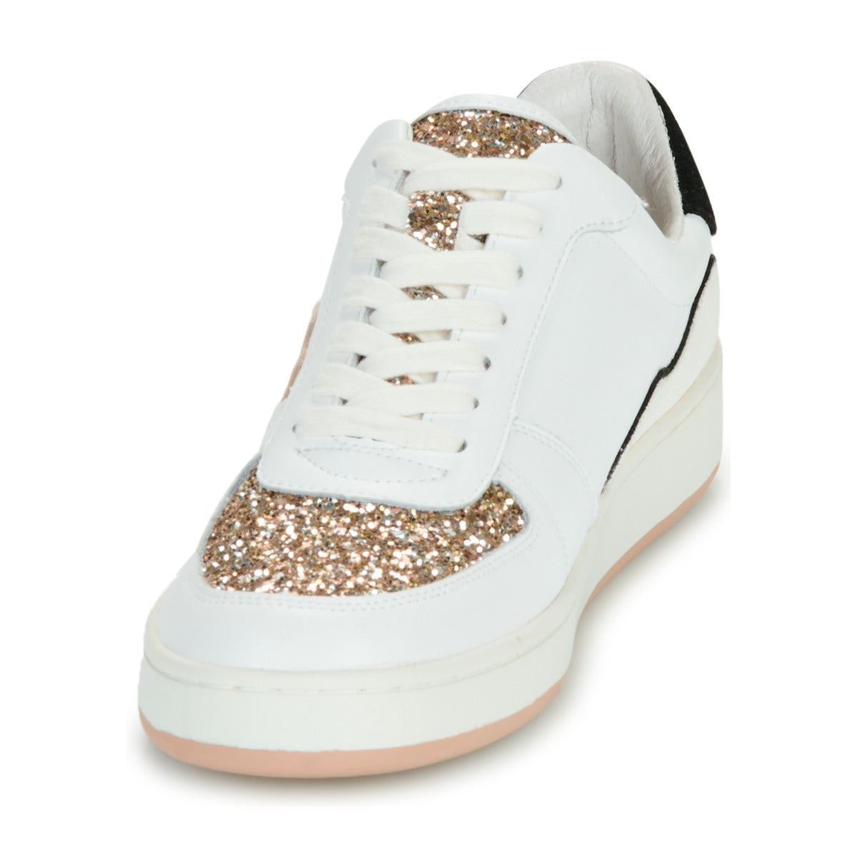 Sneakers basse Donna Bons baisers de Paname  LOULOU BLANC ROSE GOLD GLITTER  Bianco