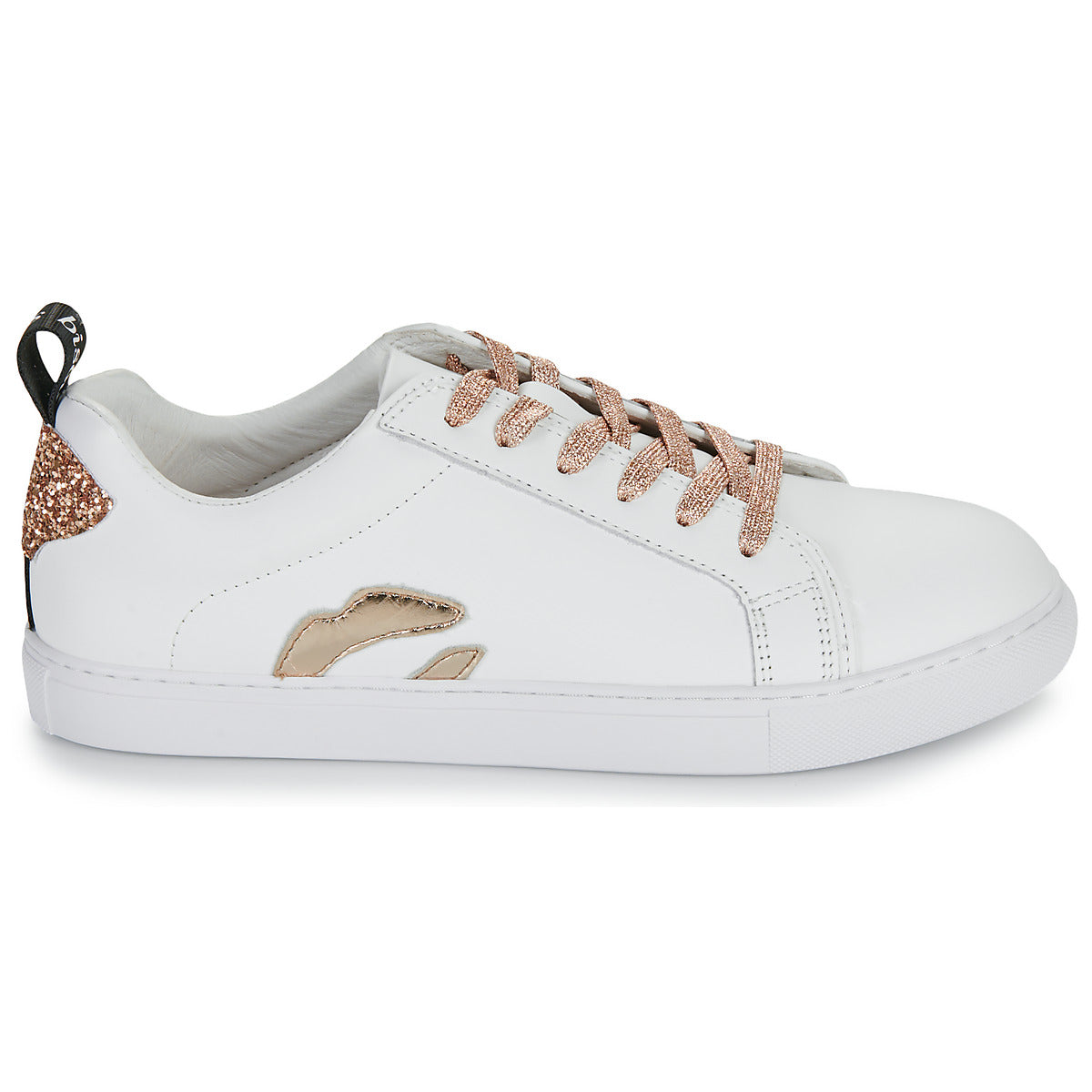 Sneakers basse Donna Bons baisers de Paname  BETTYS METALIC ROSE GOLD LACE  Bianco