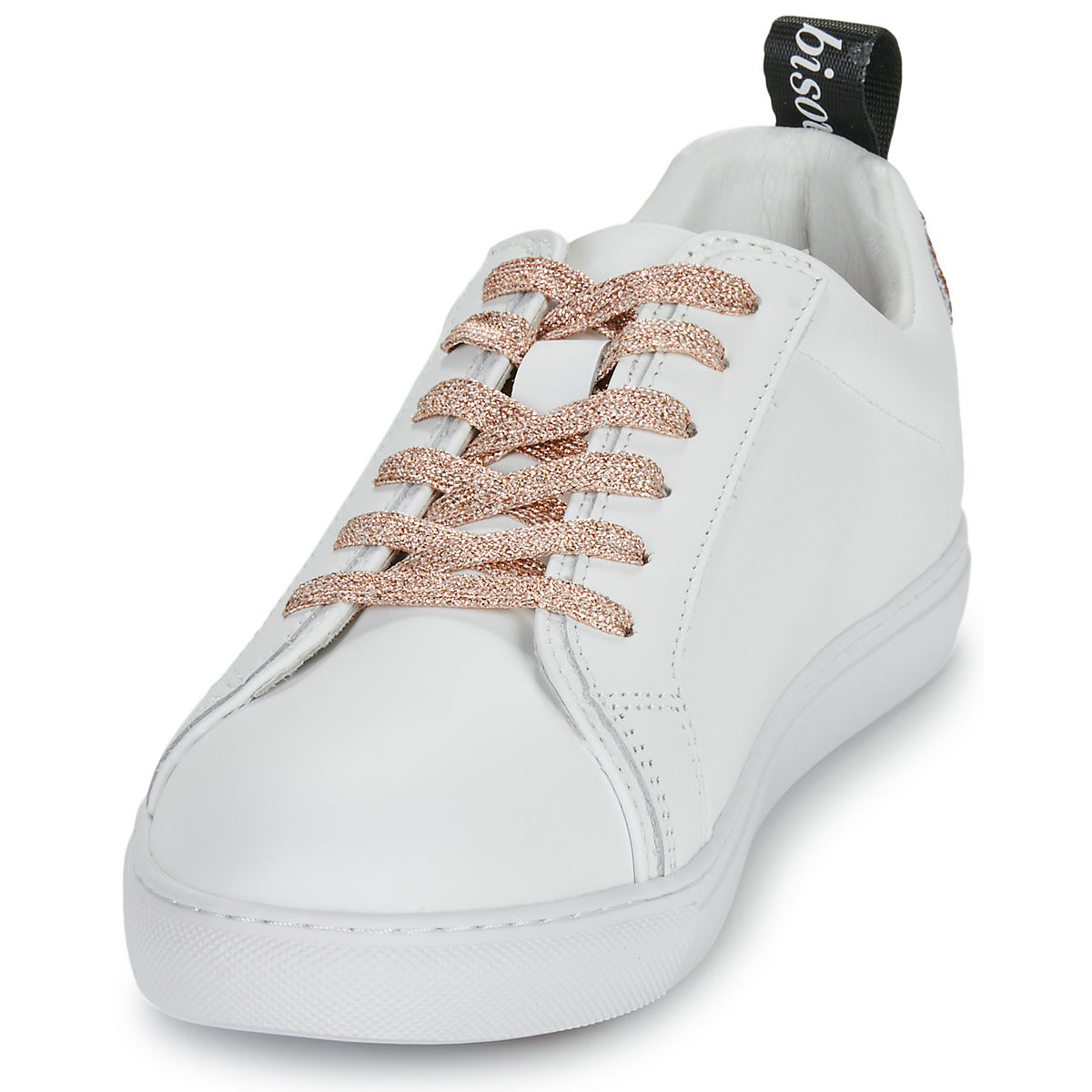 Sneakers basse Donna Bons baisers de Paname  BETTYS METALIC ROSE GOLD LACE  Bianco