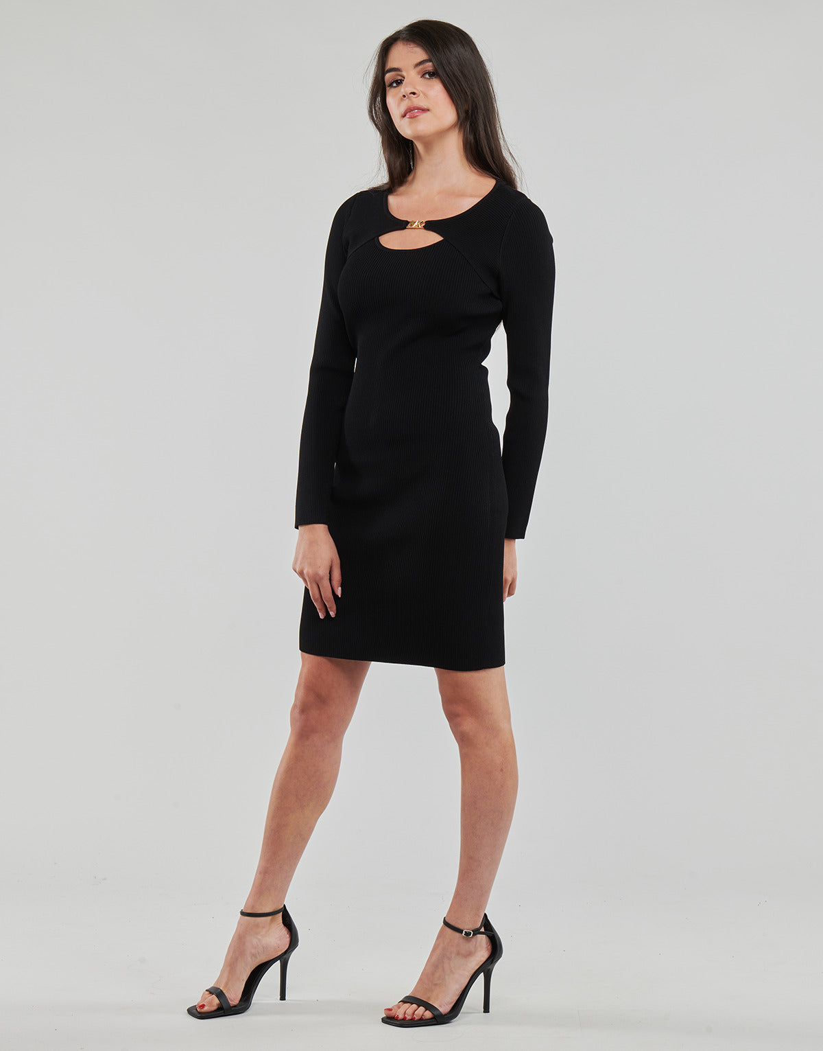 Abito corto Donna MICHAEL Michael Kors  EMPIRE HW CUTOUT RIB DRS  Nero