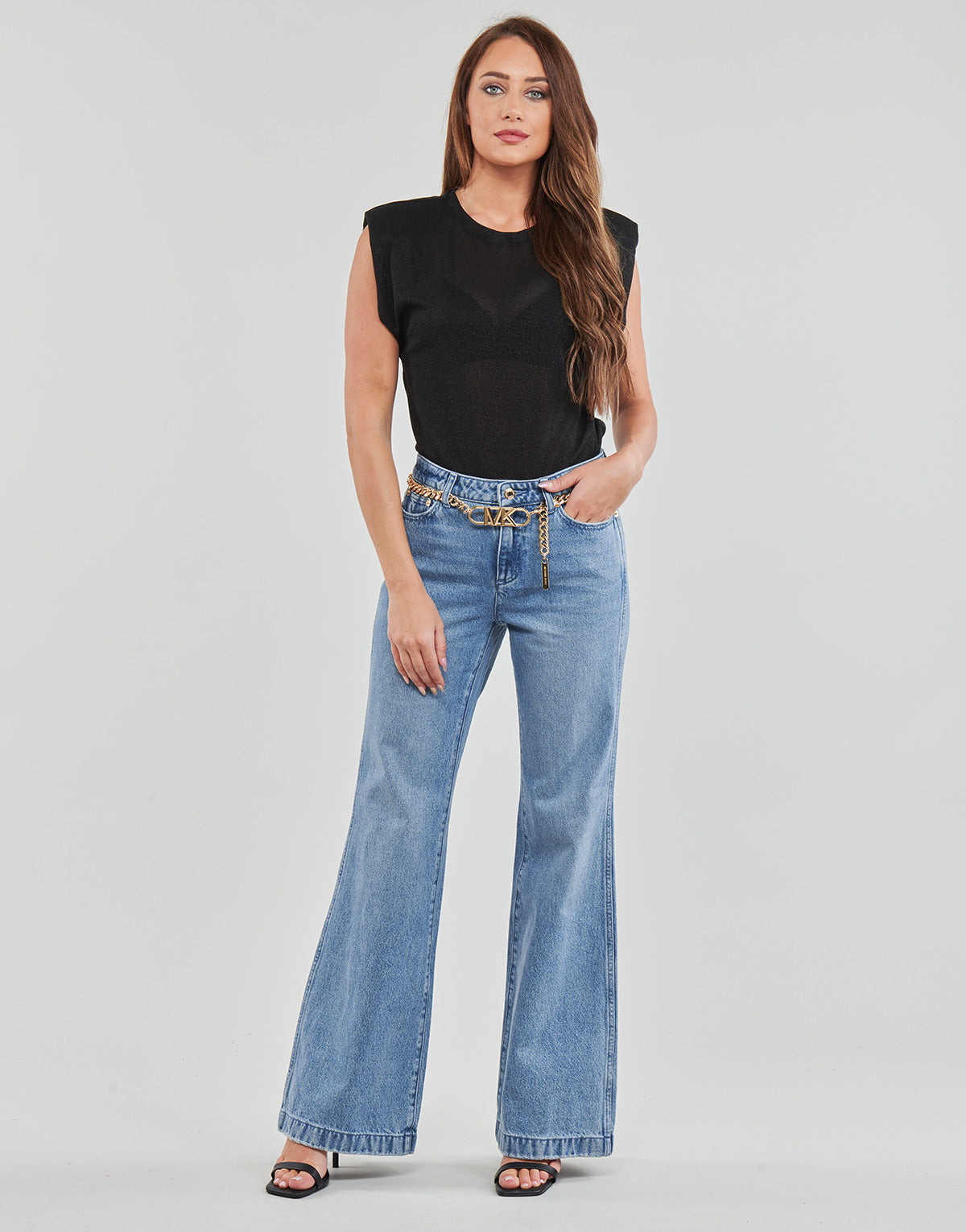 Jeans Flare Donna MICHAEL Michael Kors  FLARE CHAIN BELT DNM JEAN  Blu