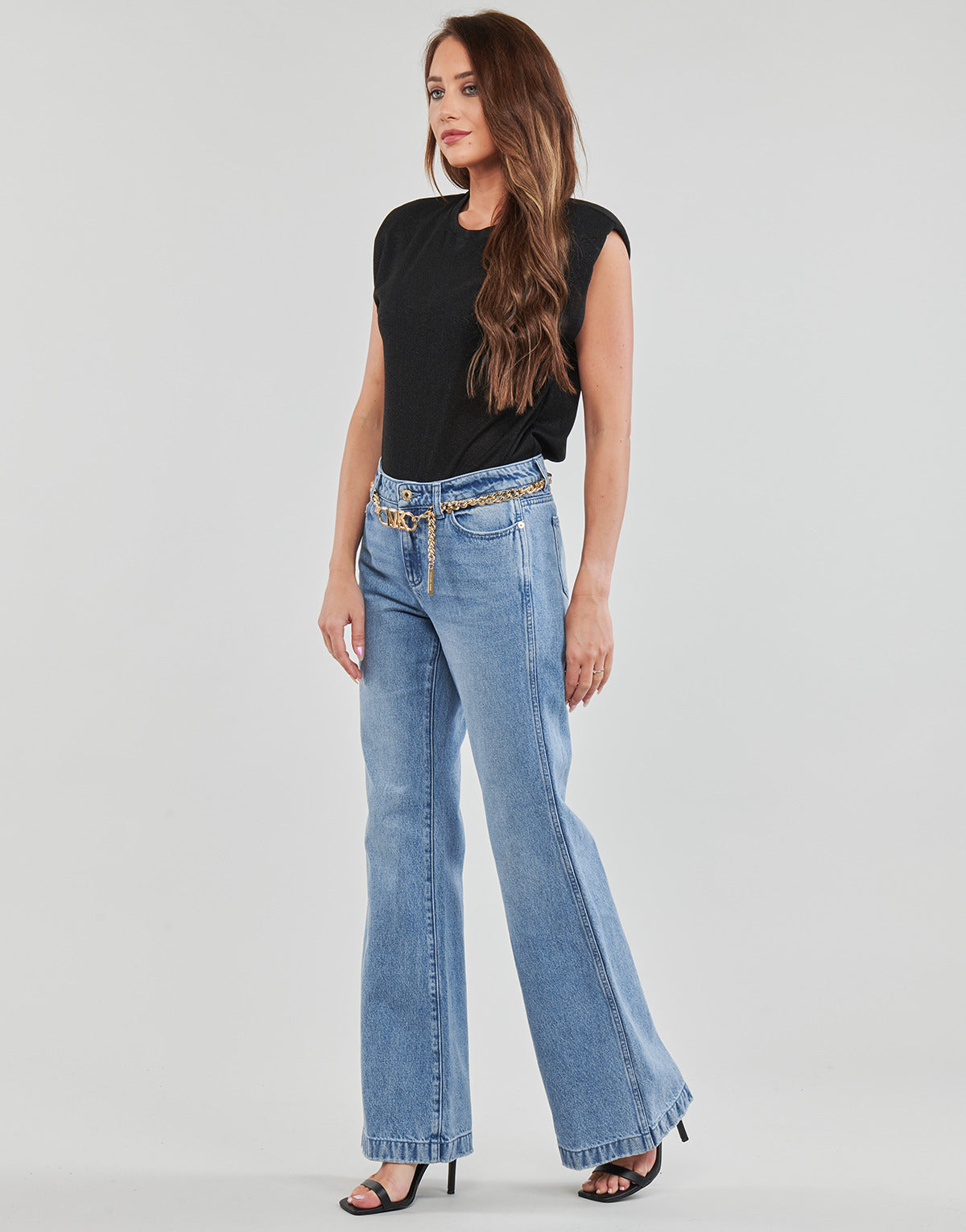 Jeans Flare Donna MICHAEL Michael Kors  FLARE CHAIN BELT DNM JEAN  Blu