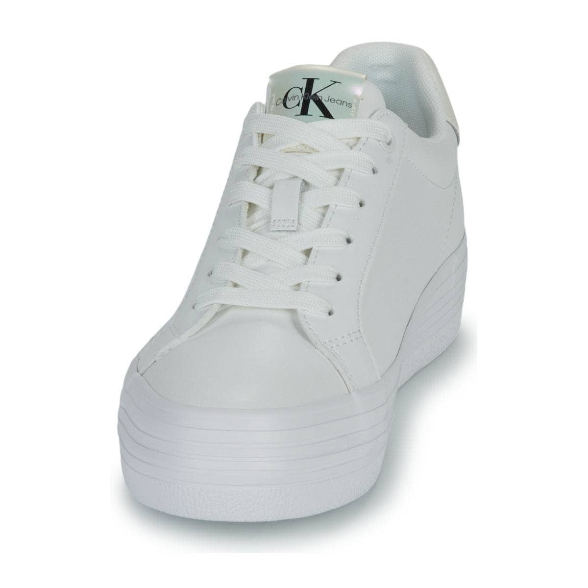 Sneakers basse Donna Calvin Klein Jeans  BOLD VULC FLATF LACEUP LTH WN  Bianco