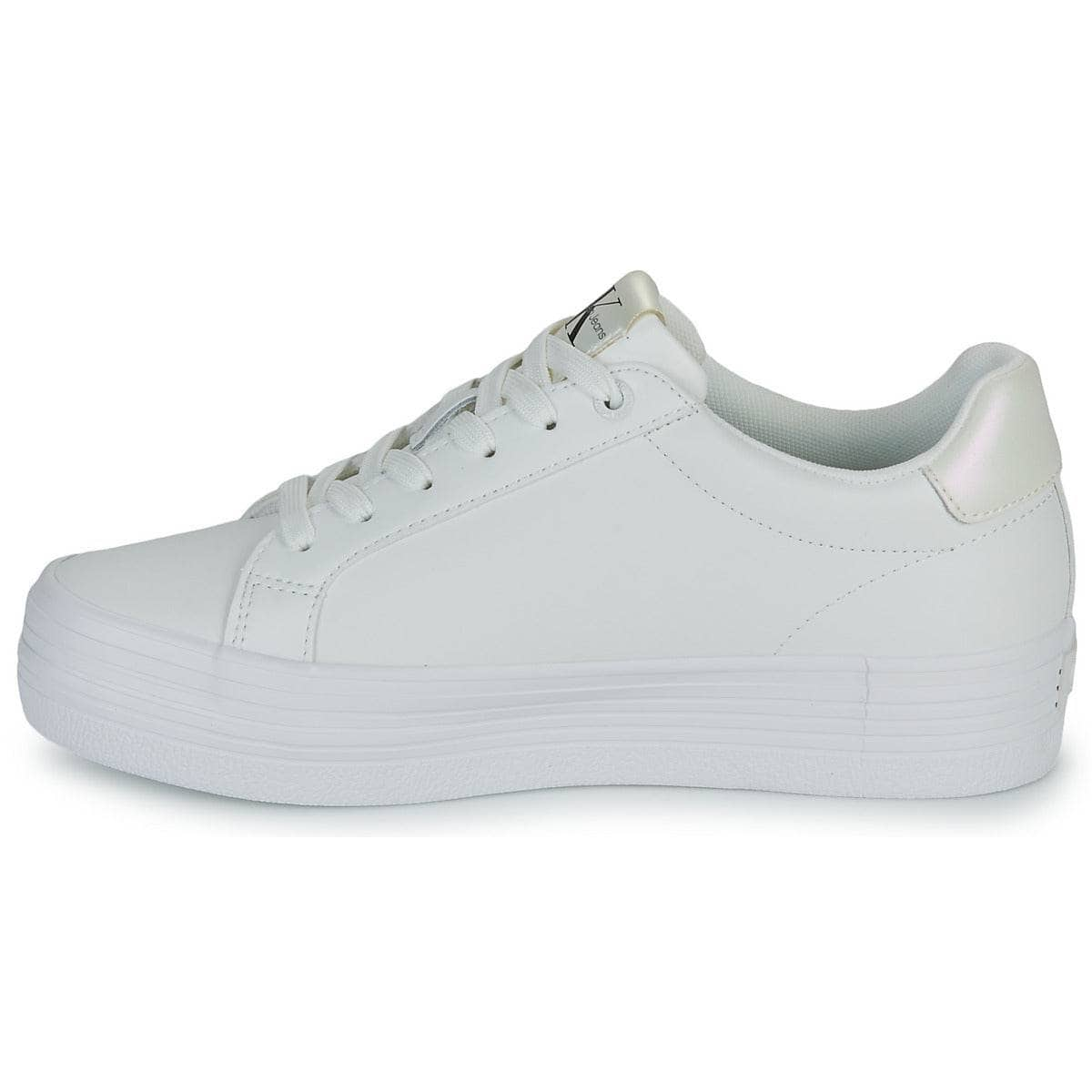 Sneakers basse Donna Calvin Klein Jeans  BOLD VULC FLATF LACEUP LTH WN  Bianco