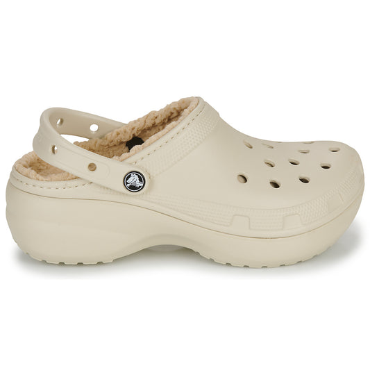 Scarpe Donna Crocs  Classic Platform Lined Clog W  Beige