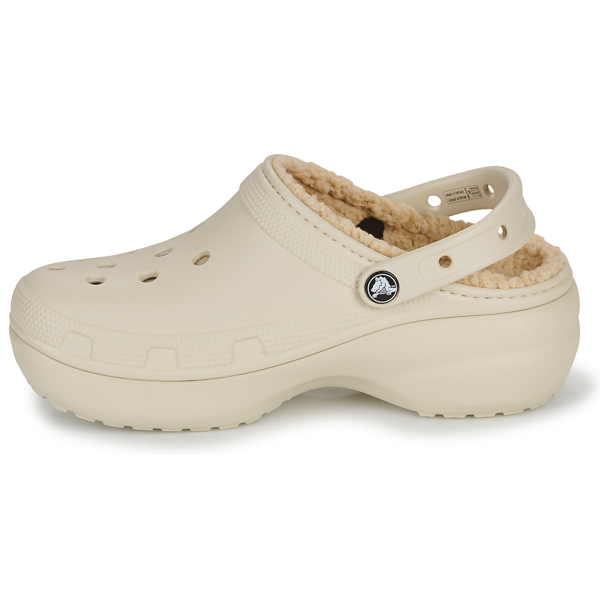 Scarpe Donna Crocs  Classic Platform Lined Clog W  Beige