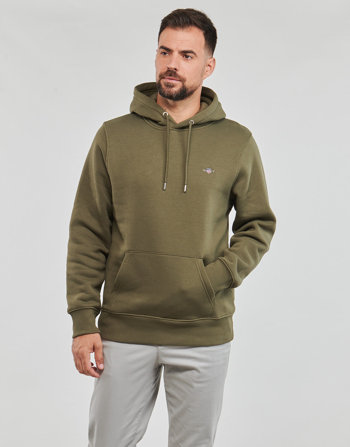 Felpa Uomo Gant  REG SHIELD HOODIE  Kaki