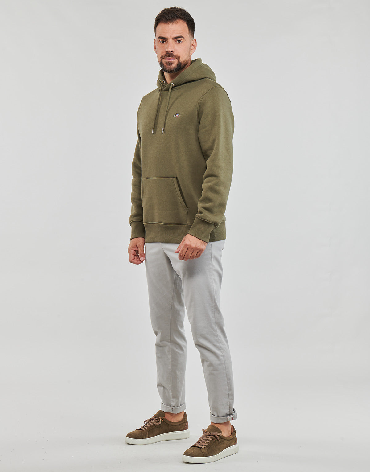 Felpa Uomo Gant  REG SHIELD HOODIE  Kaki