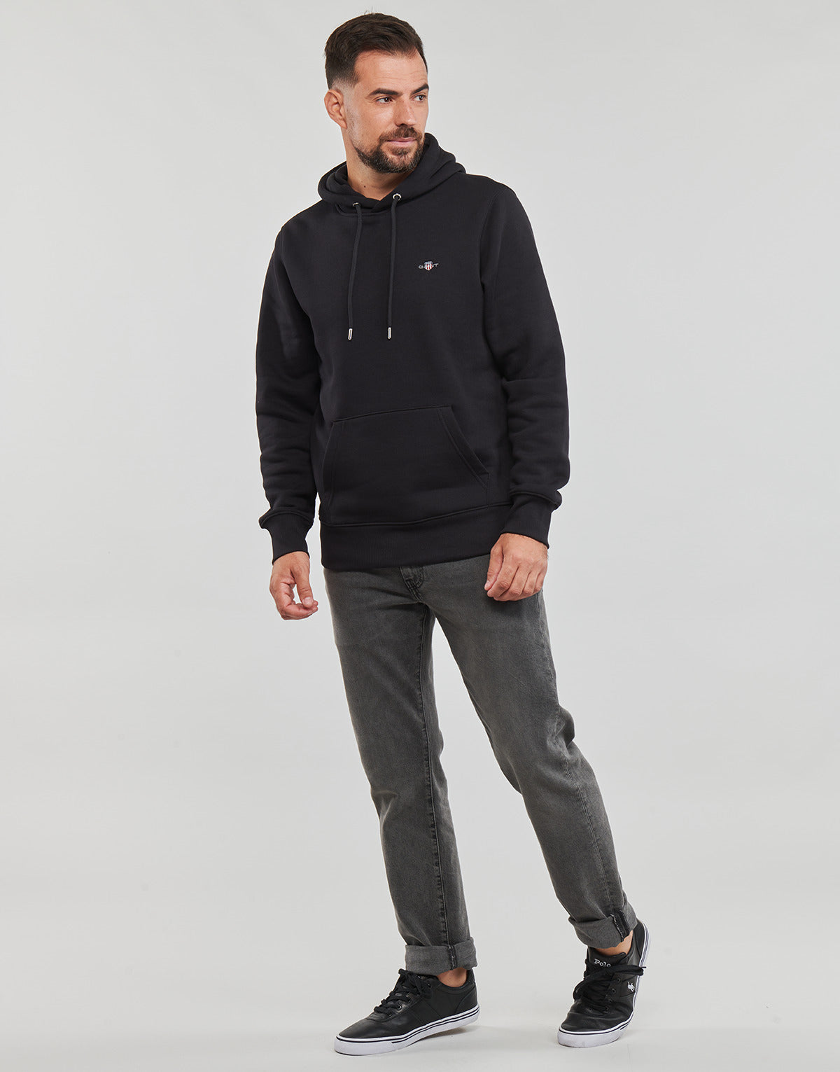 Felpa Uomo Gant  REG SHIELD HOODIE  Nero