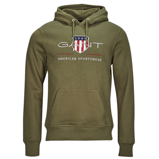 Felpa Uomo Gant  REG ARCHIVE SHIELD HOODIE  Kaki