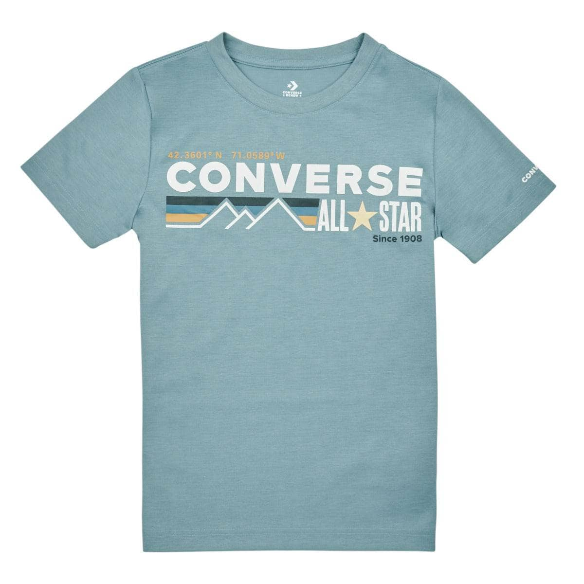 T-shirt ragazzo Converse  WORDMARKCHESTSTRIPE  Blu