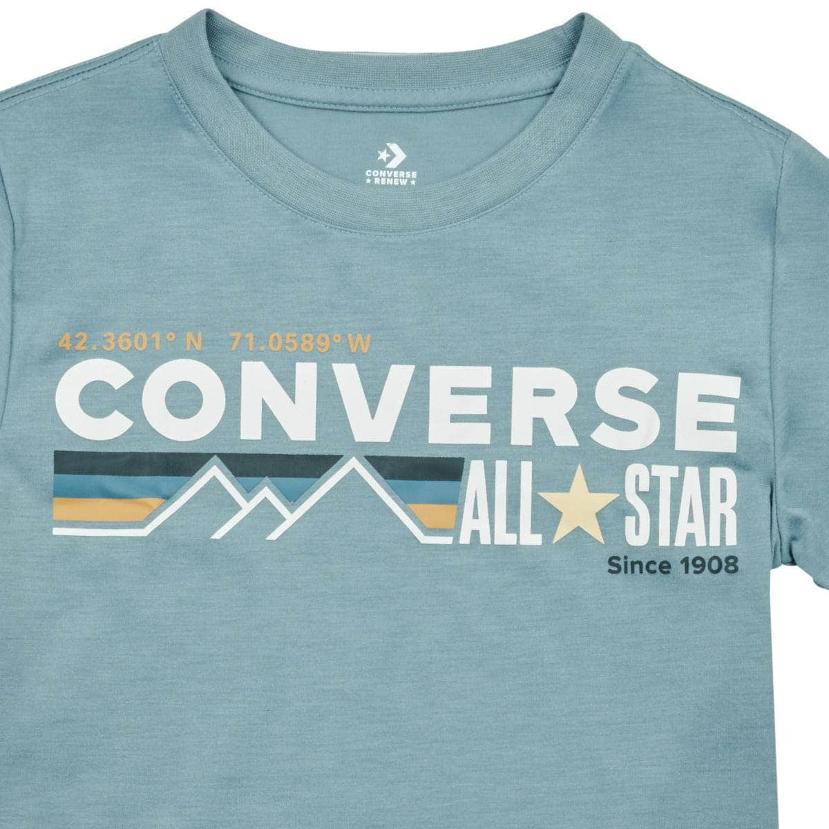 T-shirt ragazzo Converse  WORDMARKCHESTSTRIPE  Blu