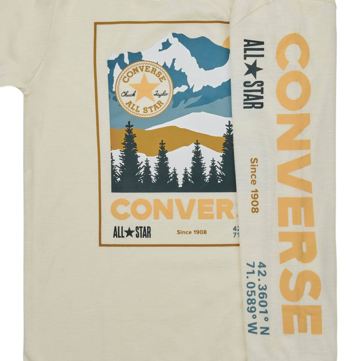 T-shirts a maniche lunghe ragazzo Converse  MOUNTAINBOXLOGOLS  Bianco