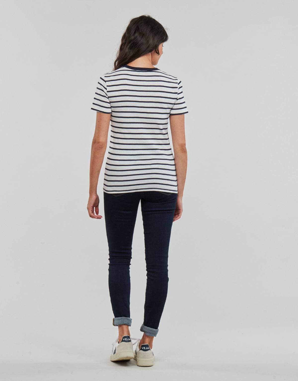 T-shirt Donna Petit Bateau  MC COL ROND  Multicolore