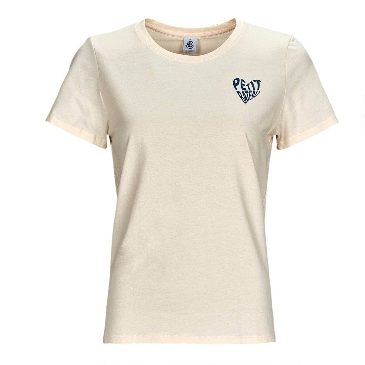 T-shirt Donna Petit Bateau  MC COL ROND  Beige