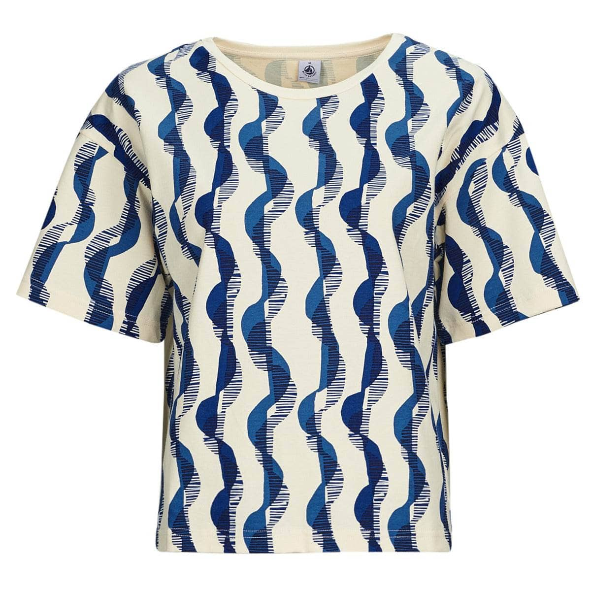 T-shirt Donna Petit Bateau  MC COL ROND  Multicolore