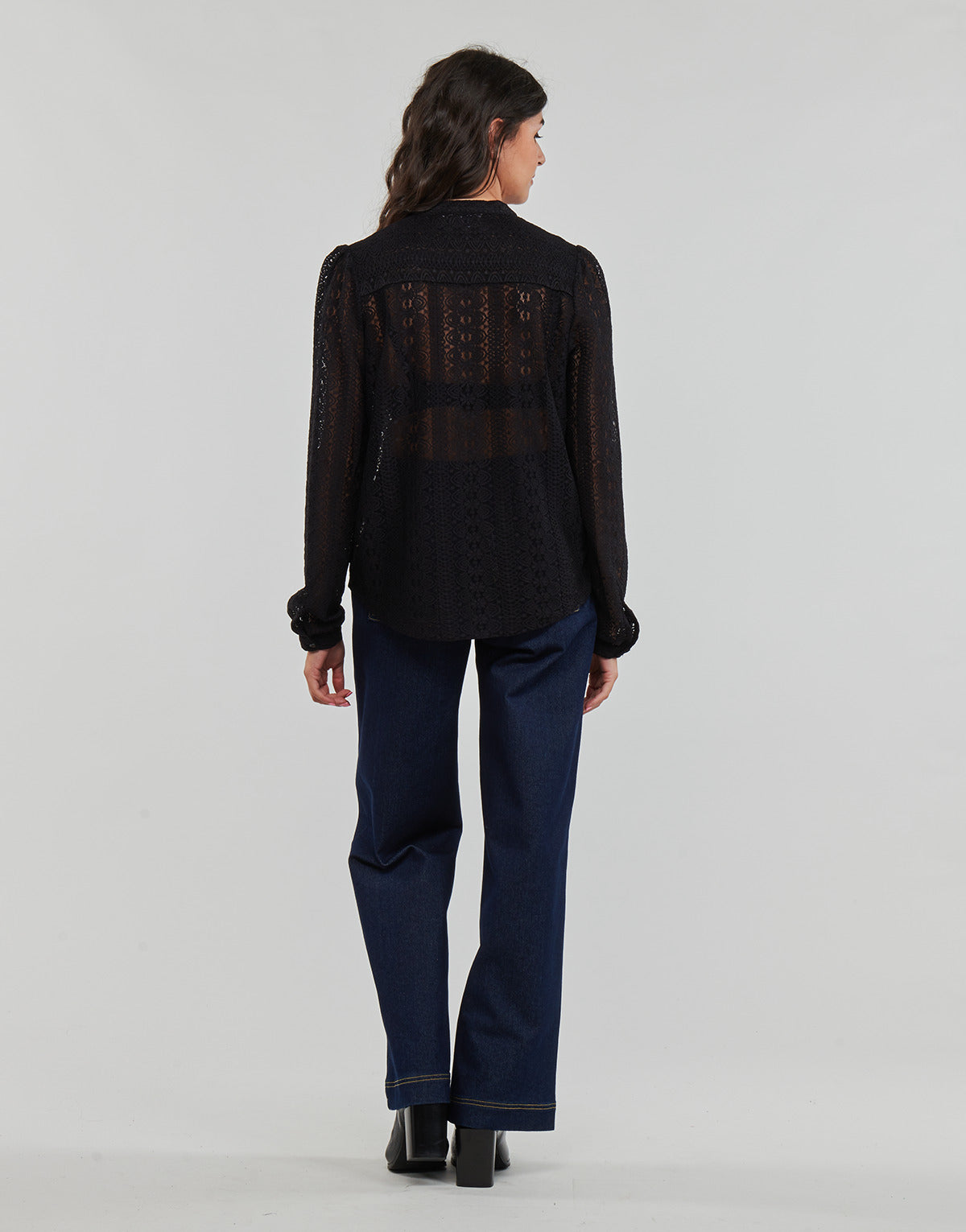 Camicetta Donna Vila  VICHIKKA LACE L/S SHIRT  Nero