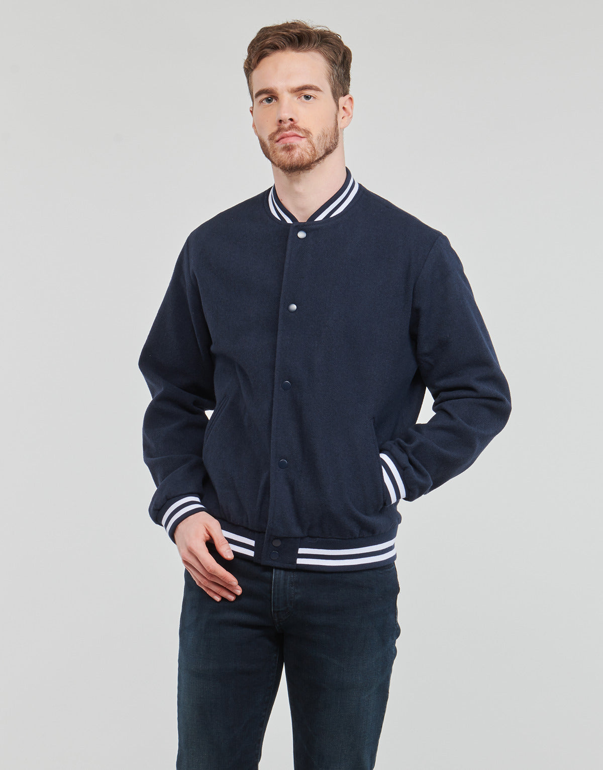 Giubbotto Uomo Jack & Jones  JJZAC WOOL BOMBER  Marine