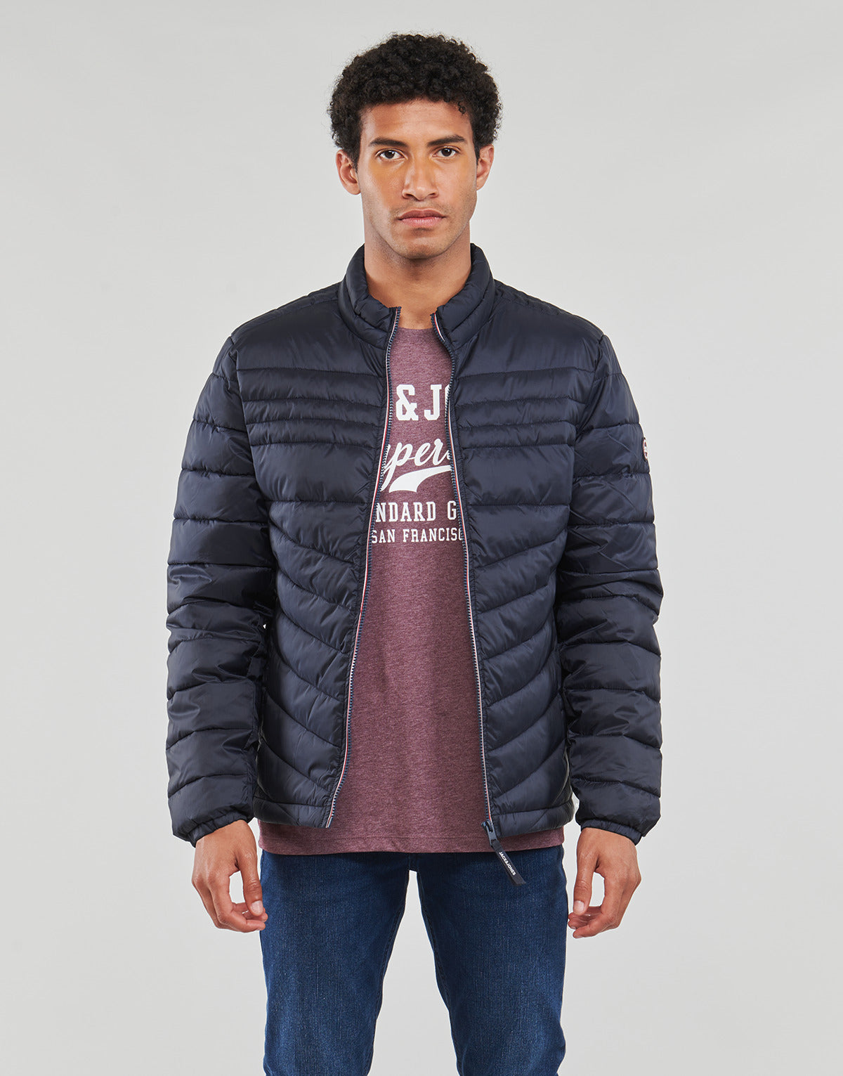 Piumino Uomo Jack & Jones  JJEFLY PUFFER COLLAR  Marine