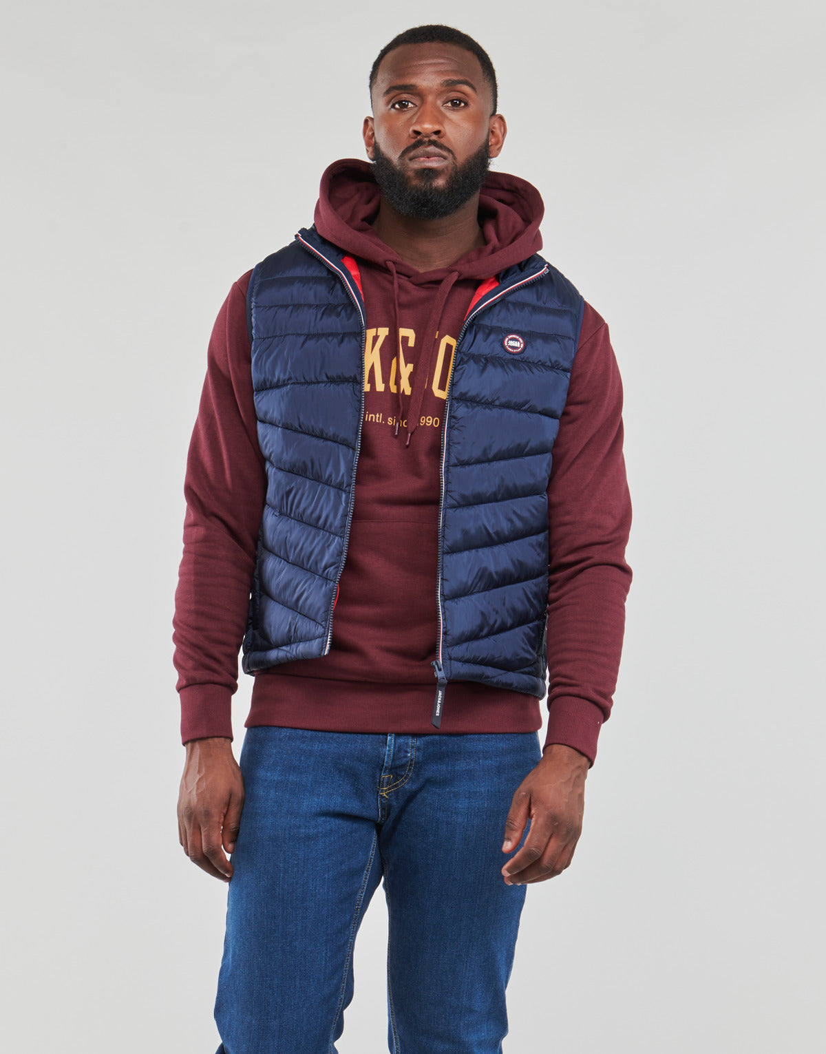 Piumino Uomo Jack & Jones  JJEFLY BODYWARMER COLLAR  Marine