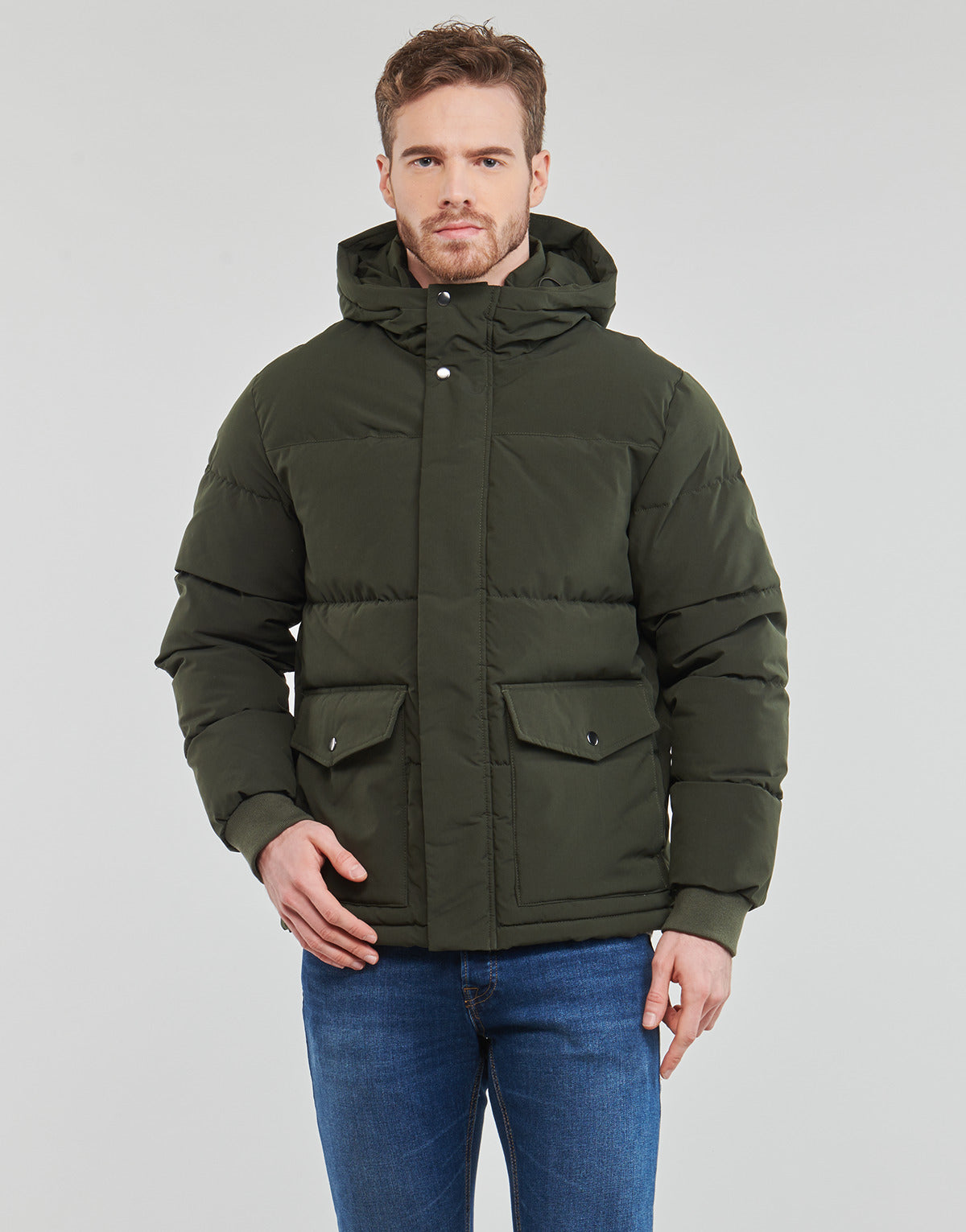 Piumino Uomo Jack & Jones  JJDAVID PUFFER JACKET  Kaki