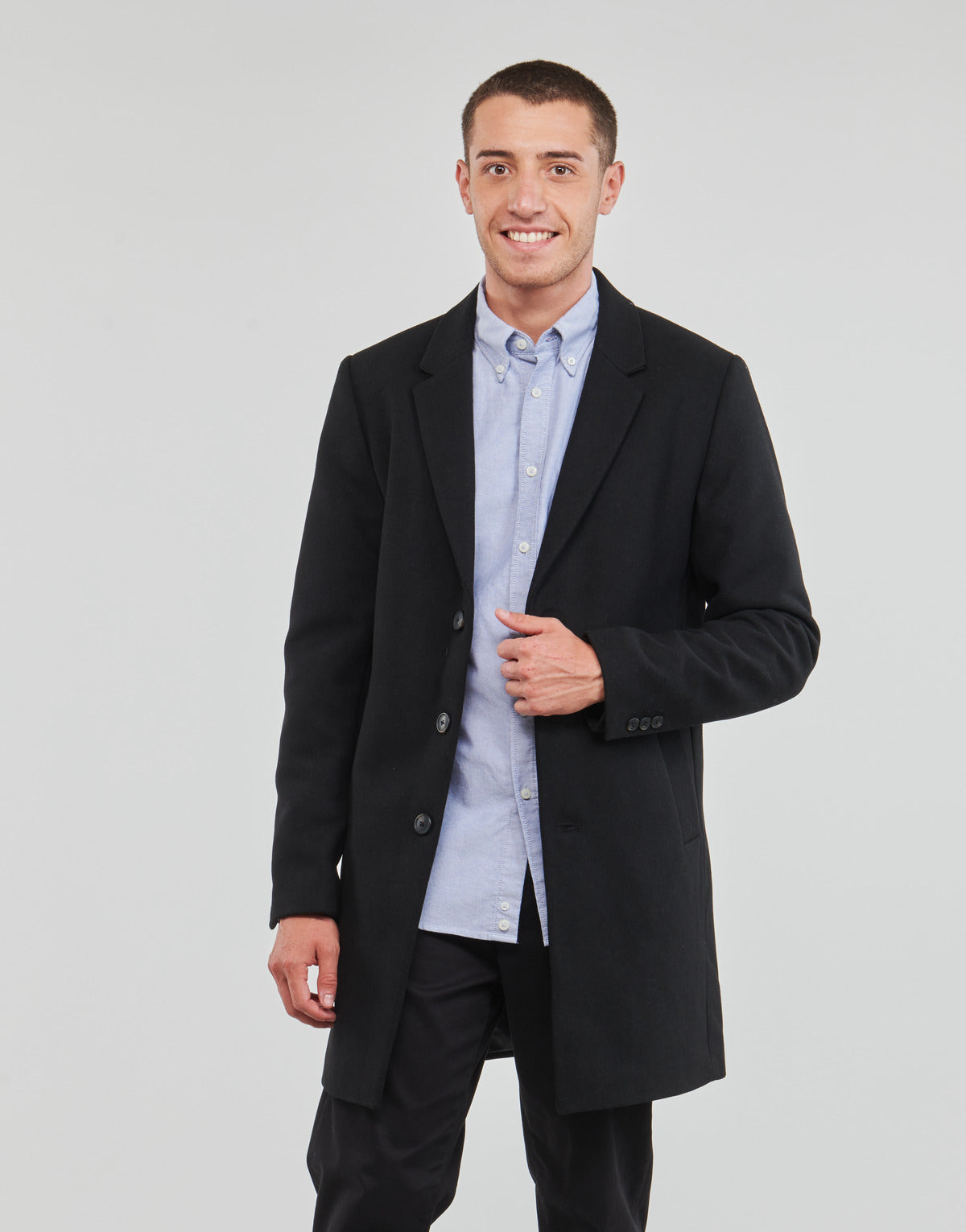 Mantella Uomo Jack & Jones  JJEMORRISON WOOL COAT SN  Nero