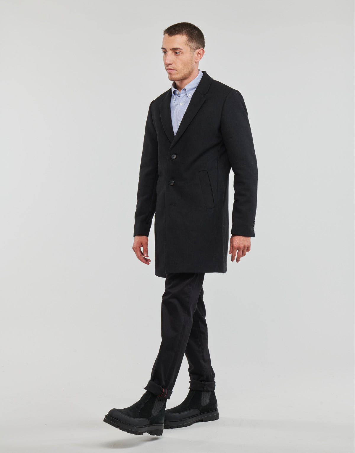 Mantella Uomo Jack & Jones  JJEMORRISON WOOL COAT SN  Nero